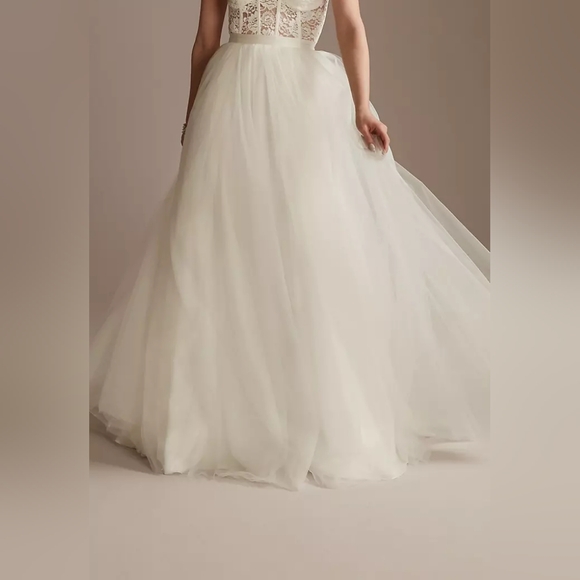 New long tulle skirt from Bridal shop.Size 4.Hand shirred.
